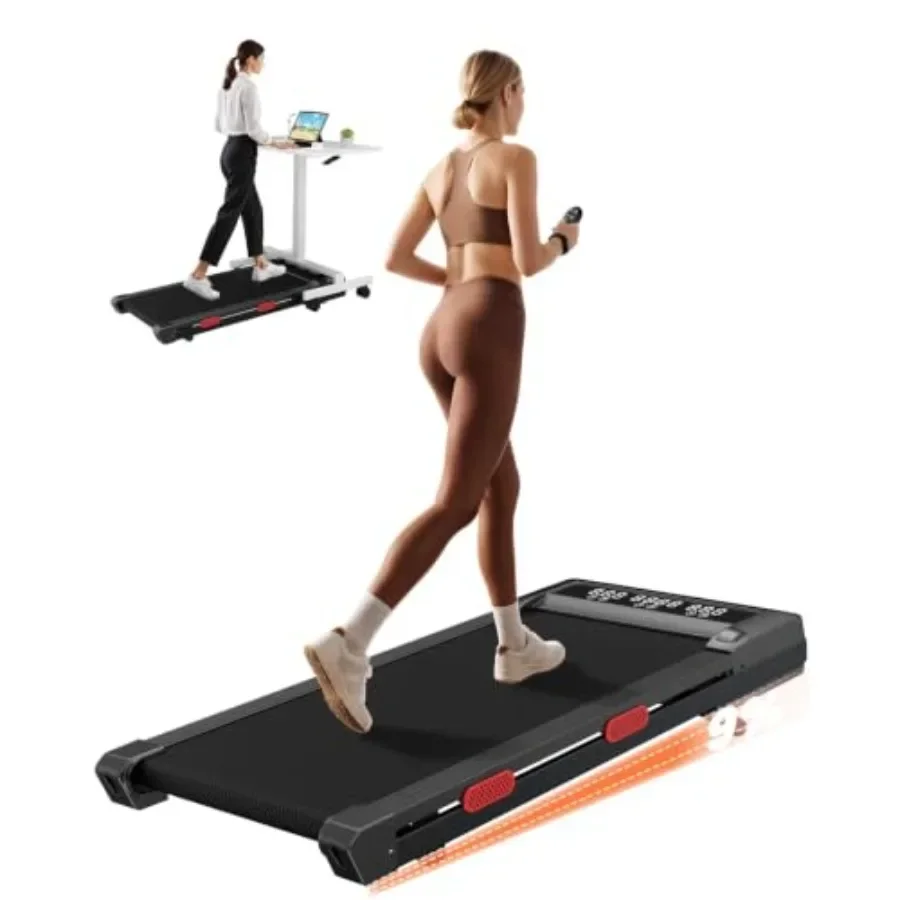 Walking Pad for home office use, aluminum alloy frame, black color, 9 auto incline with remote control and LED display