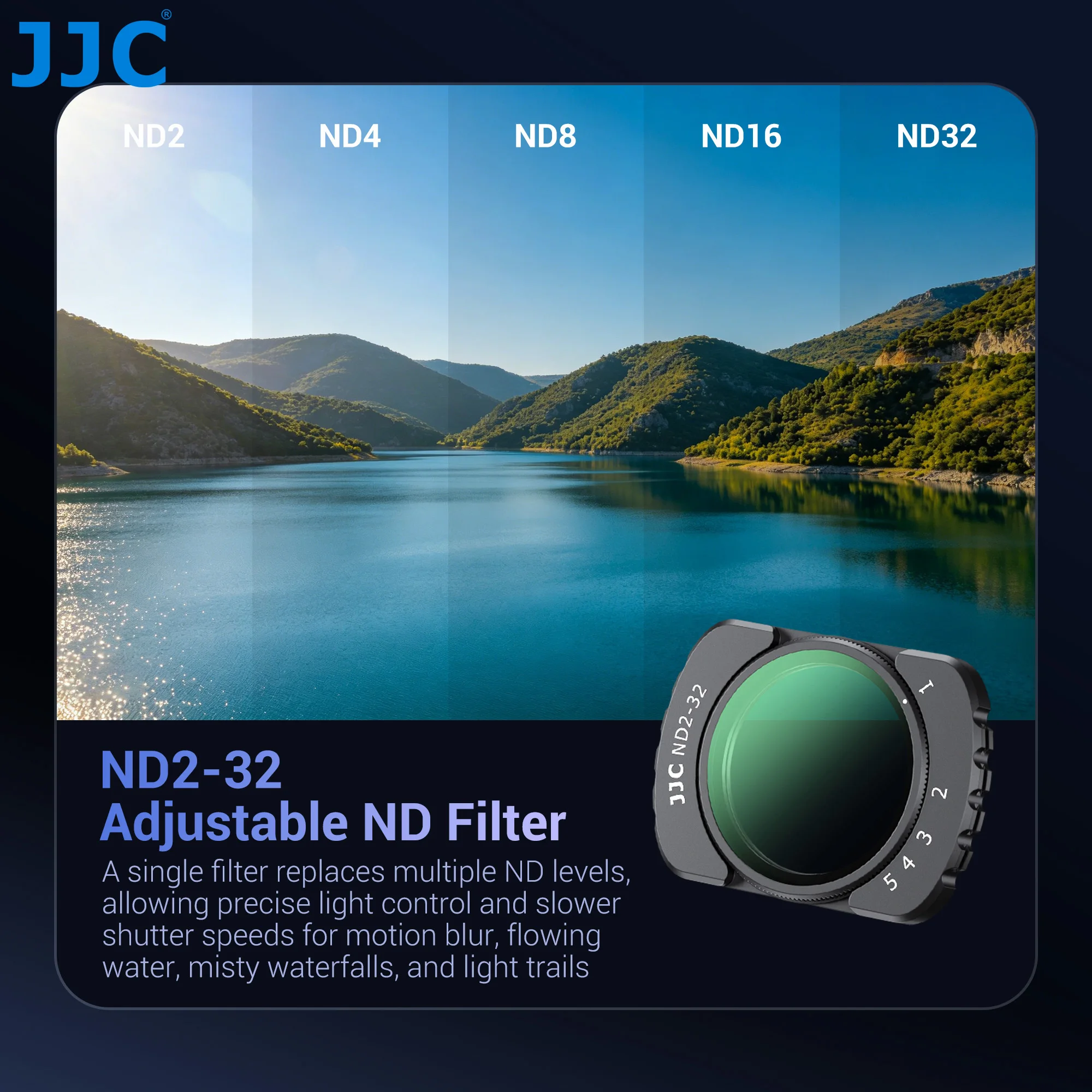 JJC F-P Serie Filter für DJI Osmo Pocket 4 3 Objektiv Magnetischer Filter 0,72x Weitwinkelobjektiv CPL UV-Filter ND2-32 Variabler Filter – Detail 22