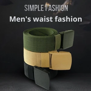 120 cm men's automatic buckle nylon belt Outdoor hunting multifunctional tactical canvas high-quality unisex hunting belt