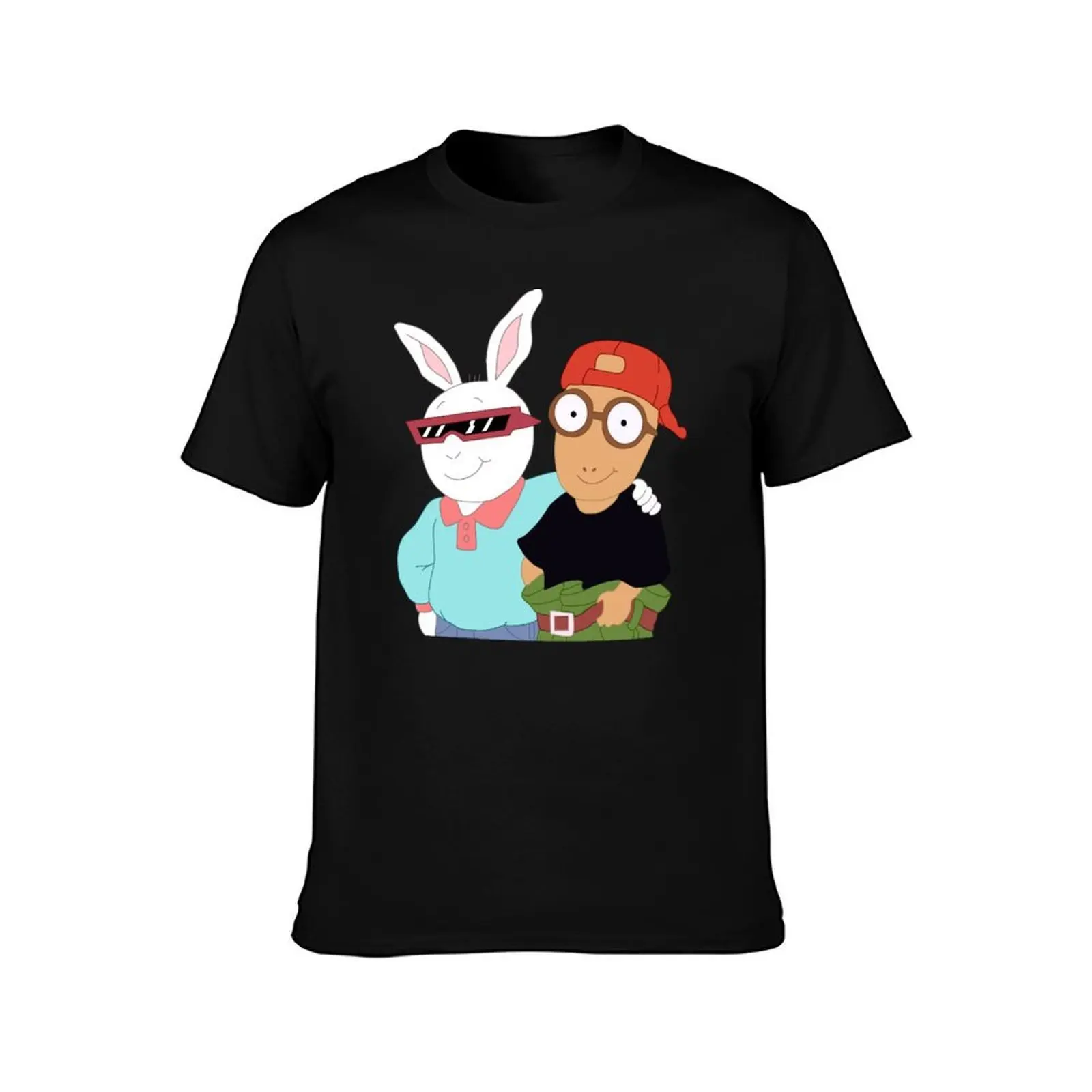 Arthur and Buster Tough Guys T-Shirt, Summer Casual Cotton Tee, Oversized Streetwear Tops, Vintage Graphic Print, 100% Cotton