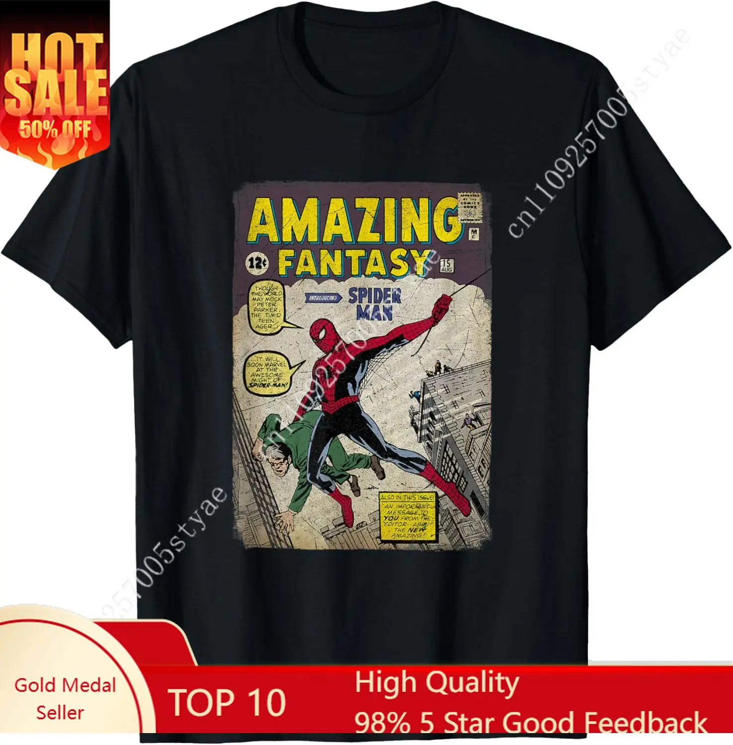 

Marvel Comics Retro Classic Spider-Man Comic Book Cover T-Shirt