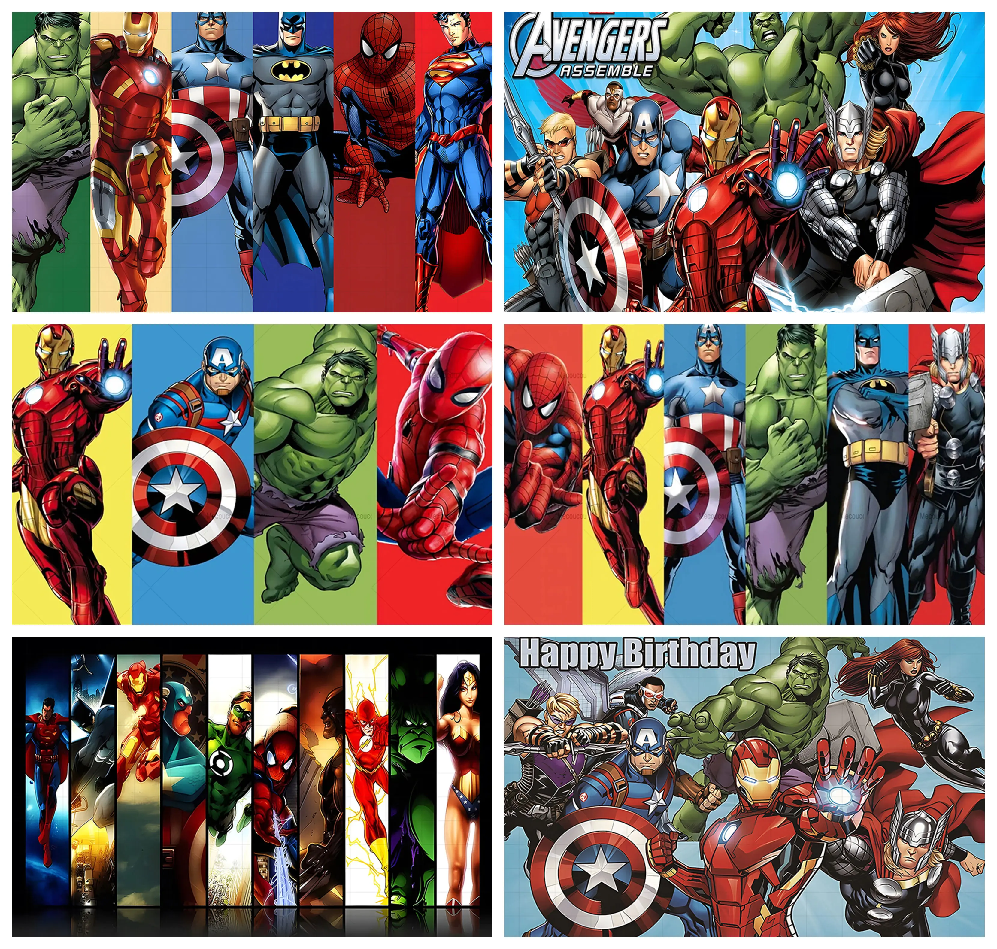 

Avenges Backdrop Superhero Boys Birthday Party Photography Background Baby Shower Kids Boys Decoration Marvel Banner Studio