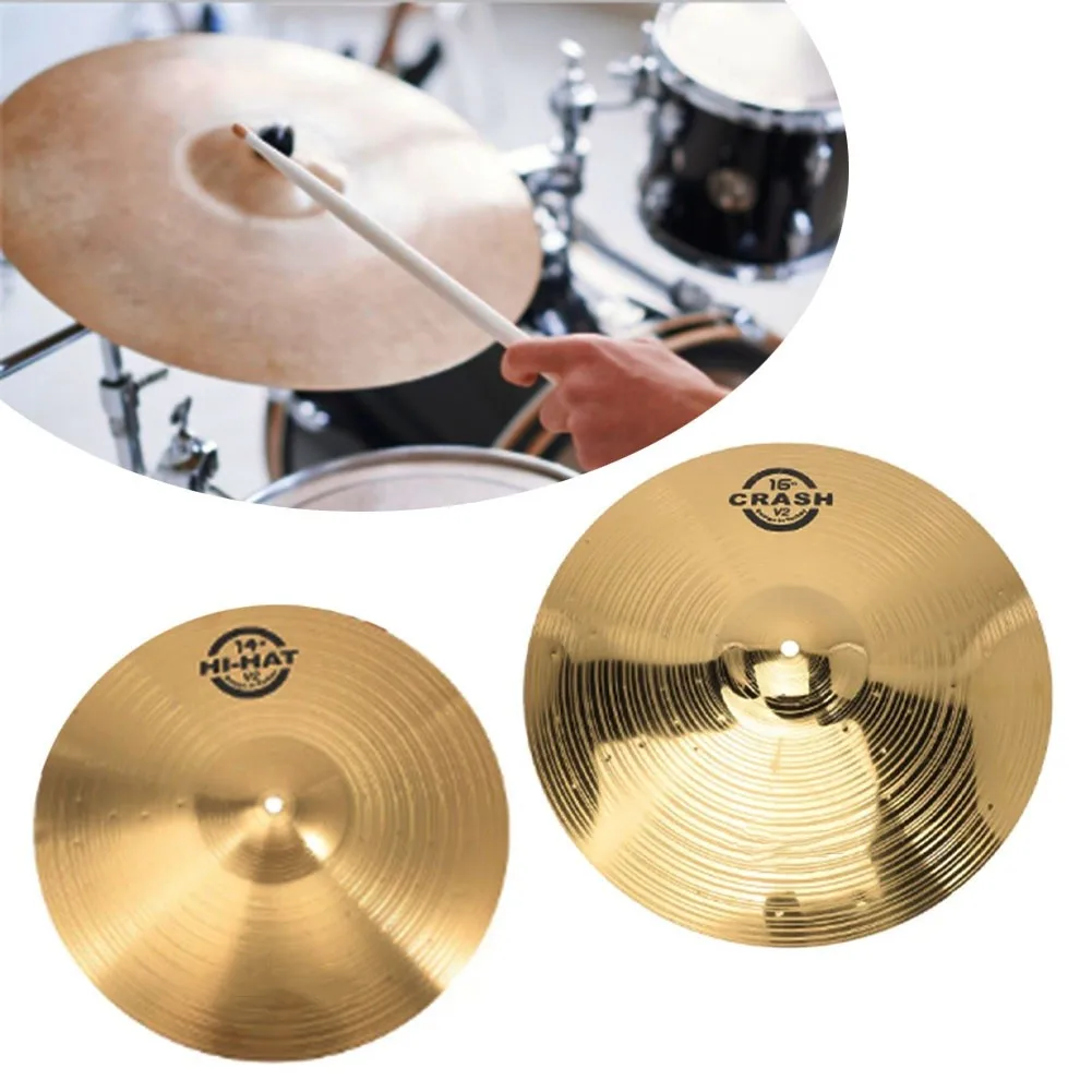 Cymbales en laiton résistantes conçues pour les kits de batterie de 14 et 16 pouces, offrant un son cohérent et une durée de vie prolongée