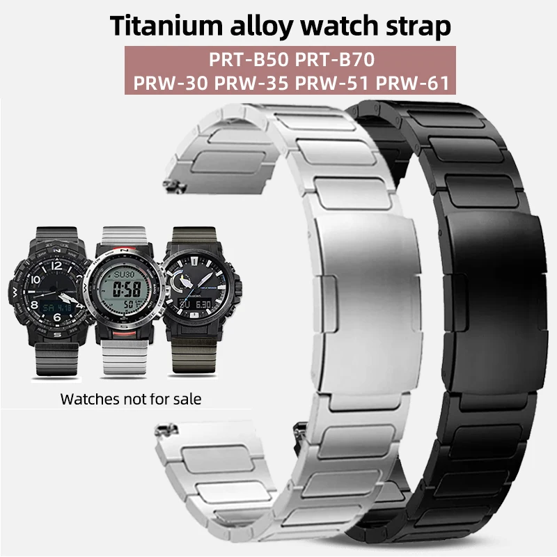 

23MM Titanium Wristband for Casio PROTREK Series PRT-B50/B70 PRW-35/60/61Y Bracelet Lightweight Watch Strap prw-30 prw-51Y bands