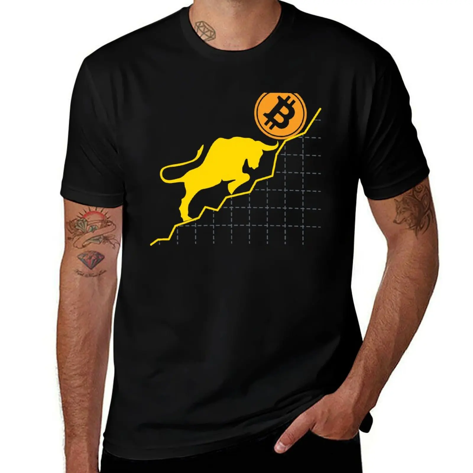 Bitcoin Trader Crypto Asset Trader Bull Trend Art T-Shirt Lightweight Running Sports T-Shirt