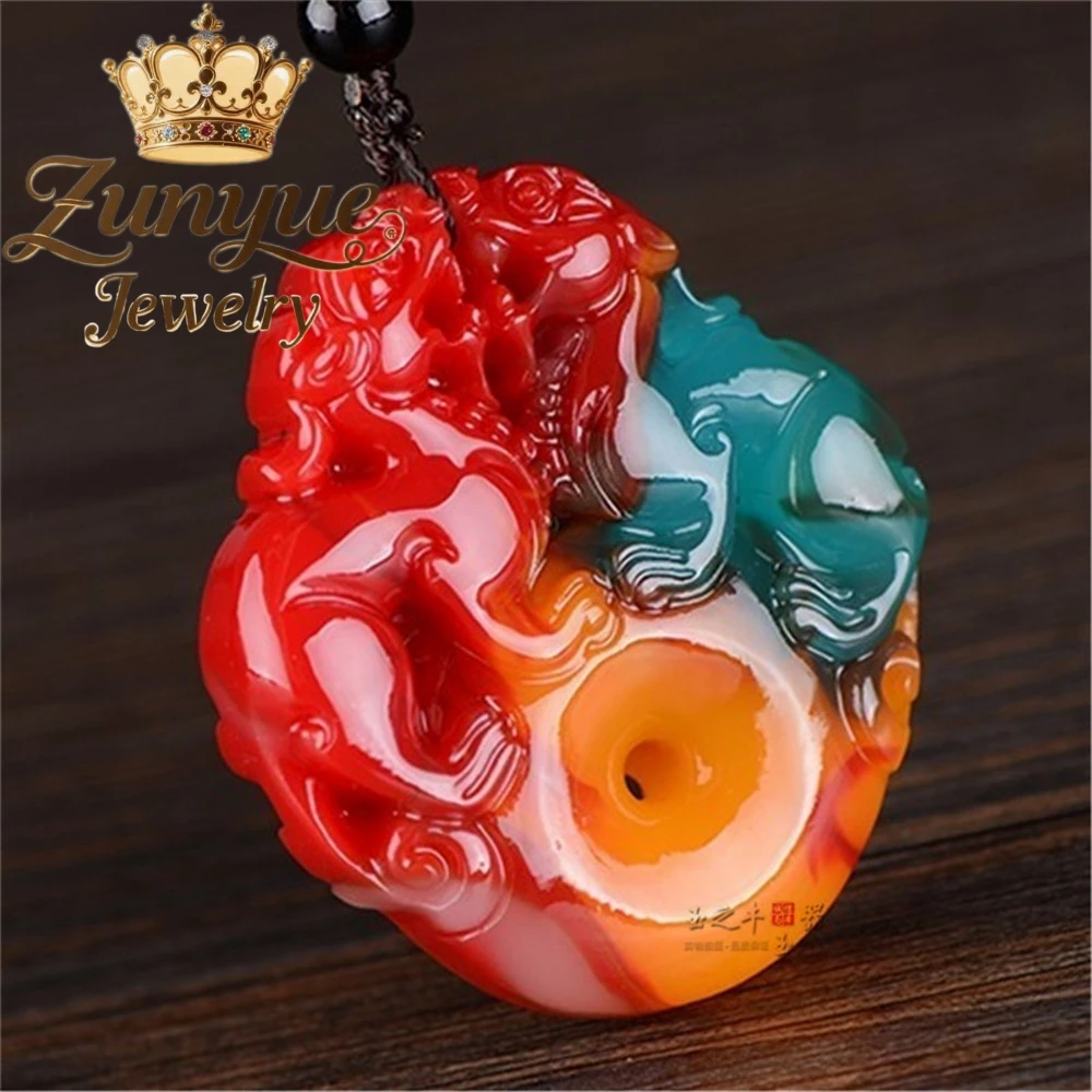 

Jade Pendants For Men And Women Colorful Jade Seven-Color PI Xiu Necklace, Hetian Jade Pendant Handicraft Best Selling Exquisite