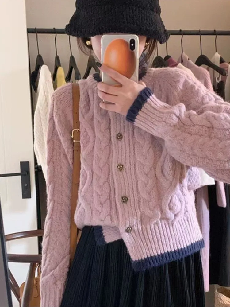 

Casual Cardigan Winter Clothes Woman Pull Femmes All-match Loose Simple Style Sweater Comfortable Comfortable Long Sleeves Sweet