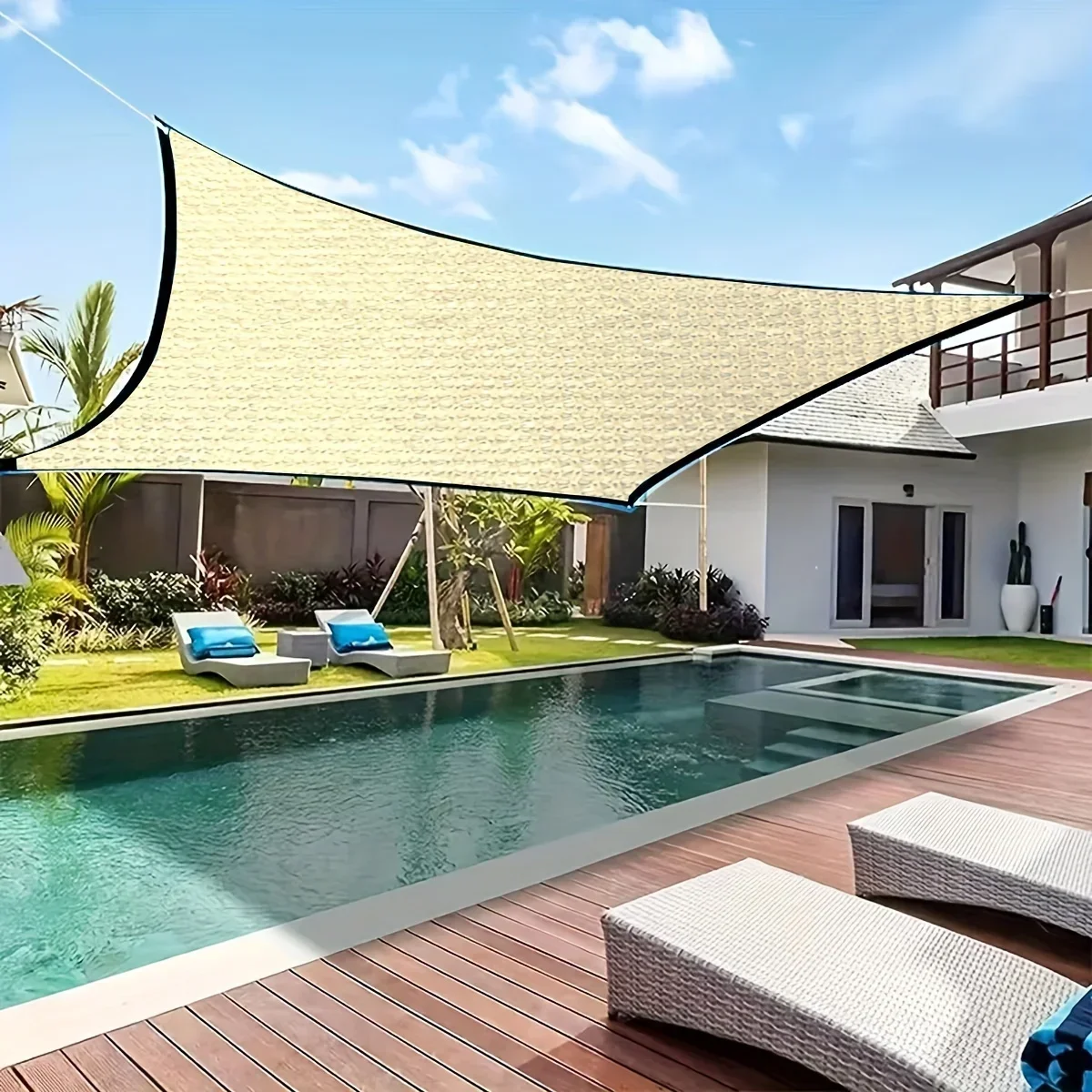 1pc Premium Rectangular Shade - 90%-95% Shading Rate, Breathable, Durable, Easy Setup,Balcony, Outdoor Activities