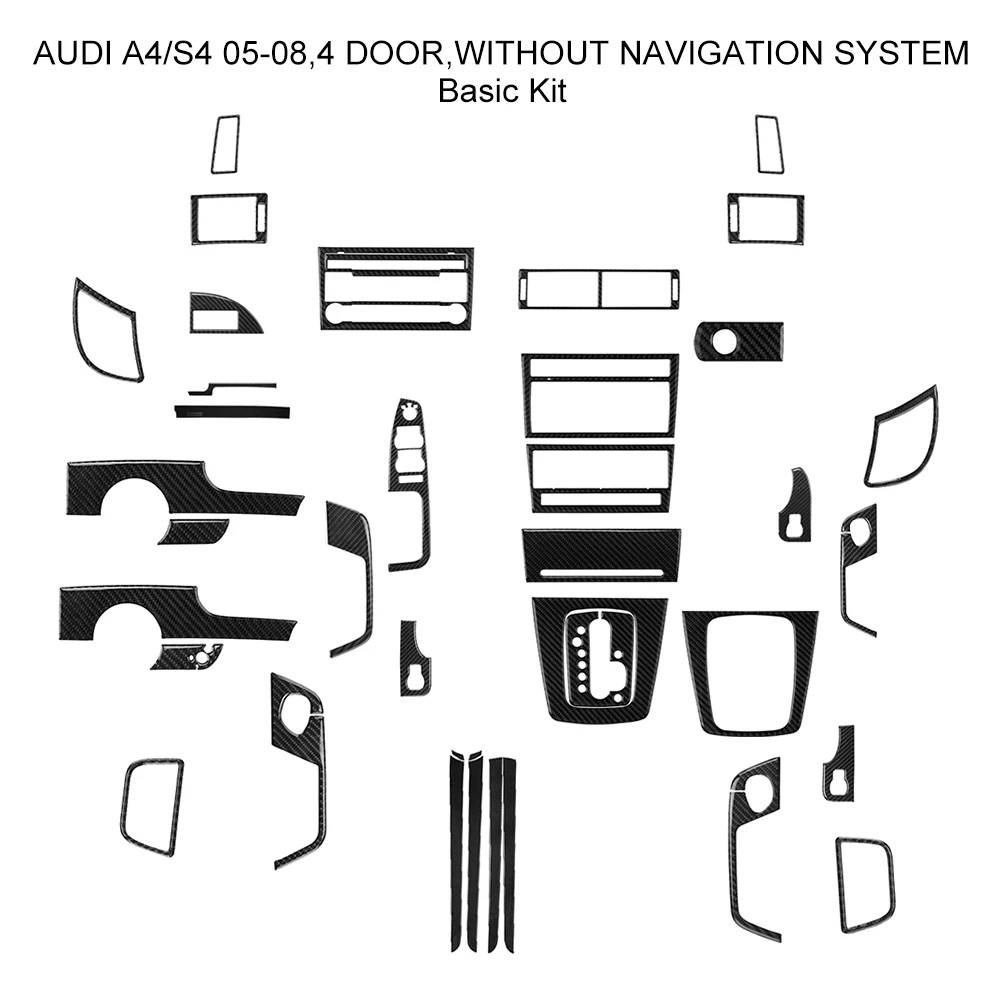 

Car Accessories For Audi a4 s4 2005-2008 Car Interior Carbon Fiber Automatic Panel Instrument Panel Air Outlet Wait Stickers