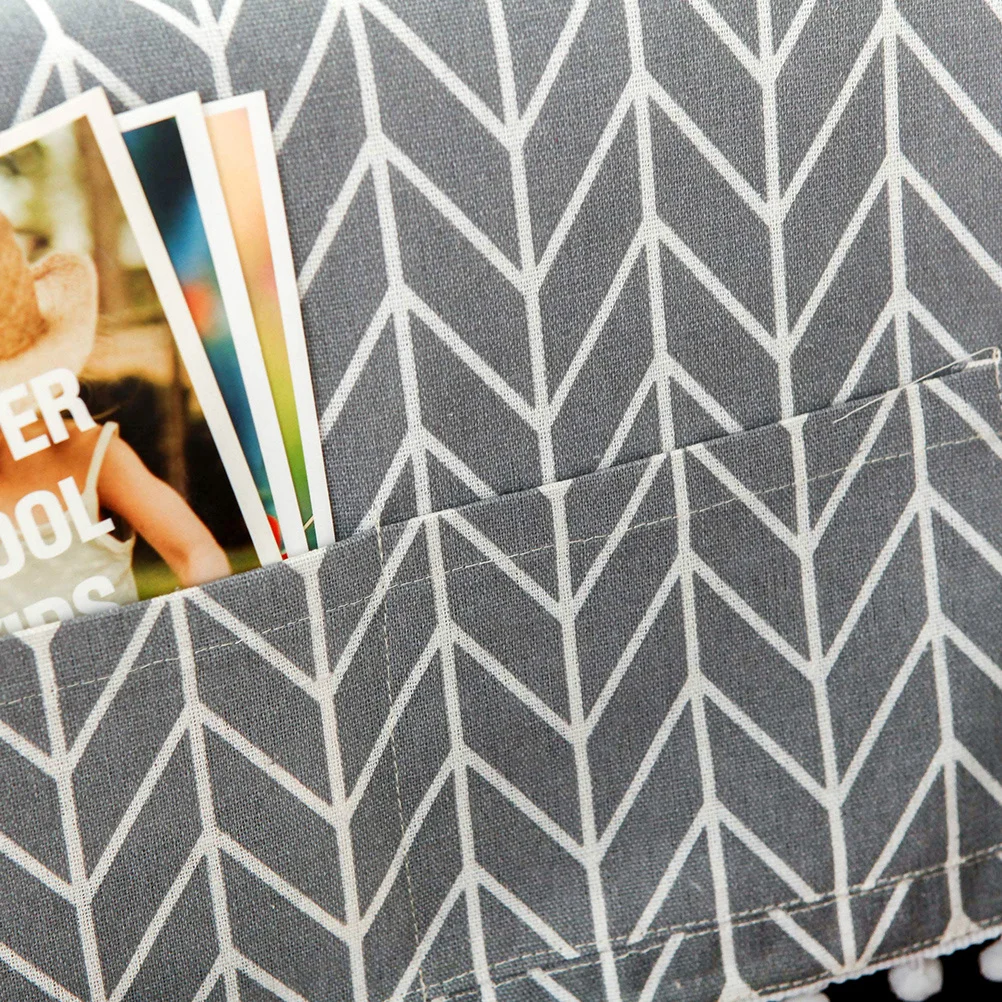 

Microwave Oven Cover Cotton Linen 30X90Cm Gray Pattern Dust Proof Protective For Kitchen Appliance Parts Decorative Washable
