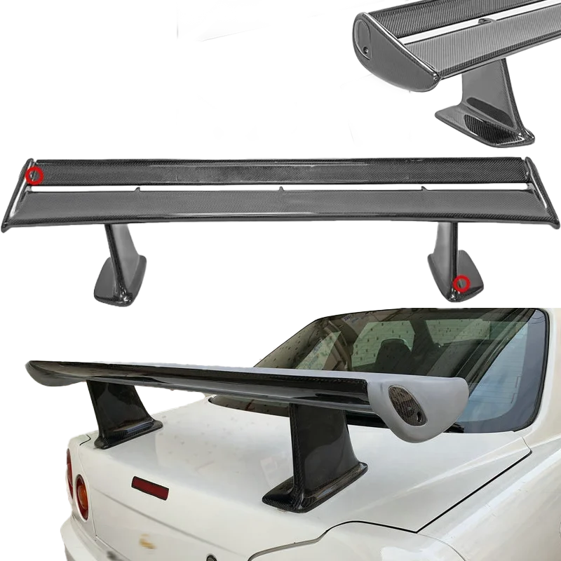 

Подходит для NISSAN SKYLINE R34 GTR OEM-спойлер с высокой ножкой спойлера JUN, высококачественное углеродное волокно