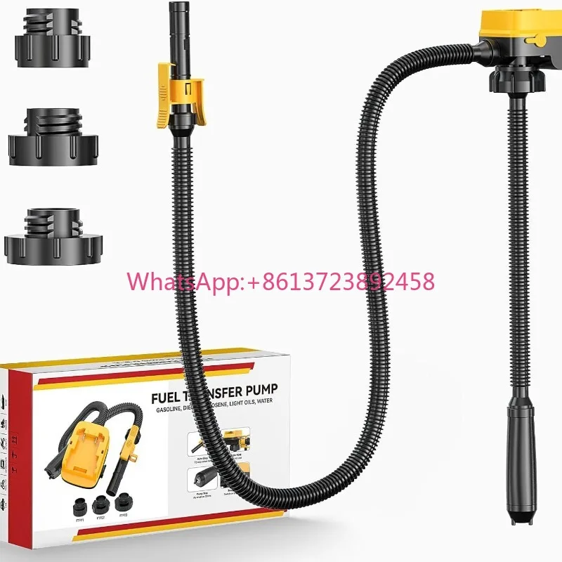 3.2 GPM Portable Fuel Transfer Pump, Compatible with DeWalt 20V & Milwaukee 18V Battery