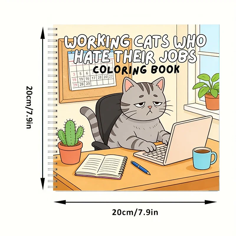Working Cats Bold-easy Patterns Coloring Book for Adults Cute Drawing Book Perfect Gift for Birthday Back to School Art Supplies