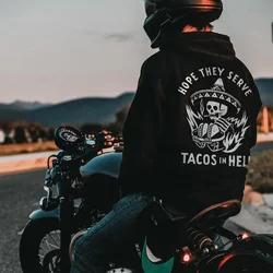 New In Hope They Serve Tacos In Hell Men's Sportswear Women Male Halloween Pattern Hoodies Autumn Keep Warm Essentials Hoodie