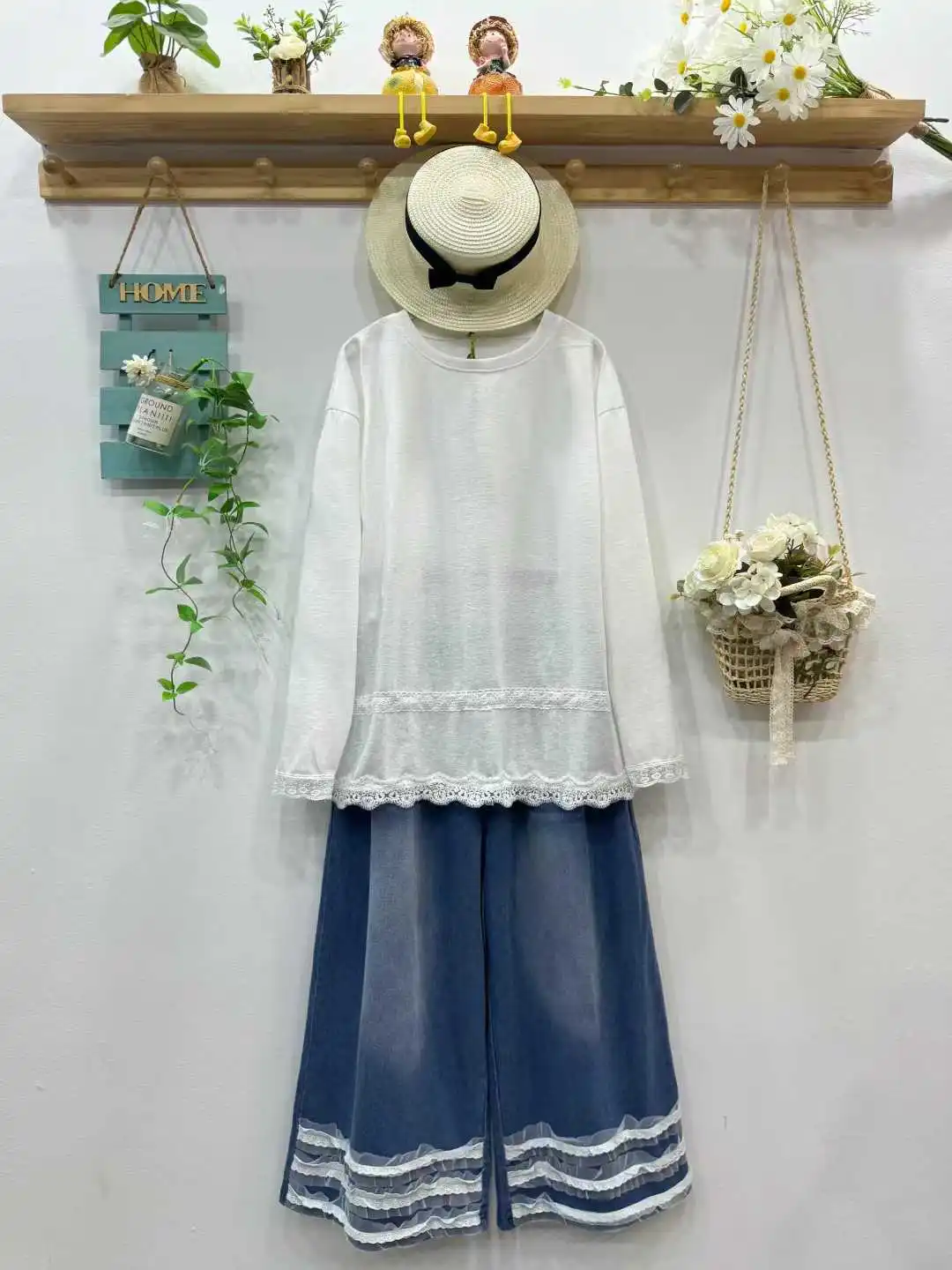 

Enianechu Mori Girl, осенне-весенние белые футболки из чистого хлопка в японском стиле для женщин, кружевные лоскутные базовые рубашки