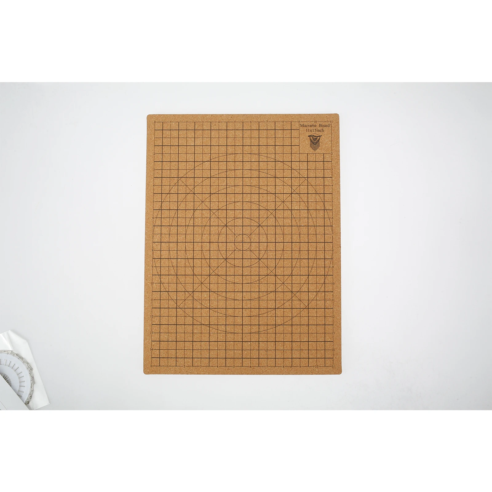 Macrame Board with Grids 12x16inch Double Sided Cork Board Reusable Macrame Project Board with 30 T Pins DIY Braiding Craft Boar