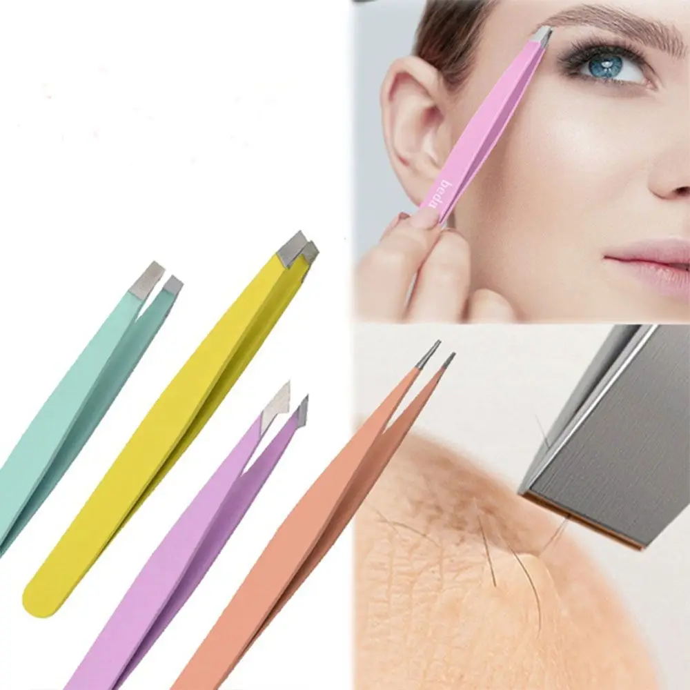Slanted & Tip Point Hair Removal Face Harmless Makeup Tools Eyebrow Tweezer Fine Hairs Puller Eyebrow Trimmer Eye Brow Clips