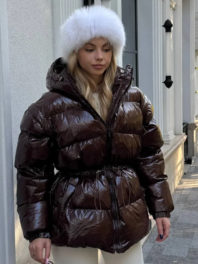 Addensare giacche di cotone donna collo alto cerniera maniche lunghe stringate cappotti staccabili 2025 inverno femminile nuovi capispalla caldi