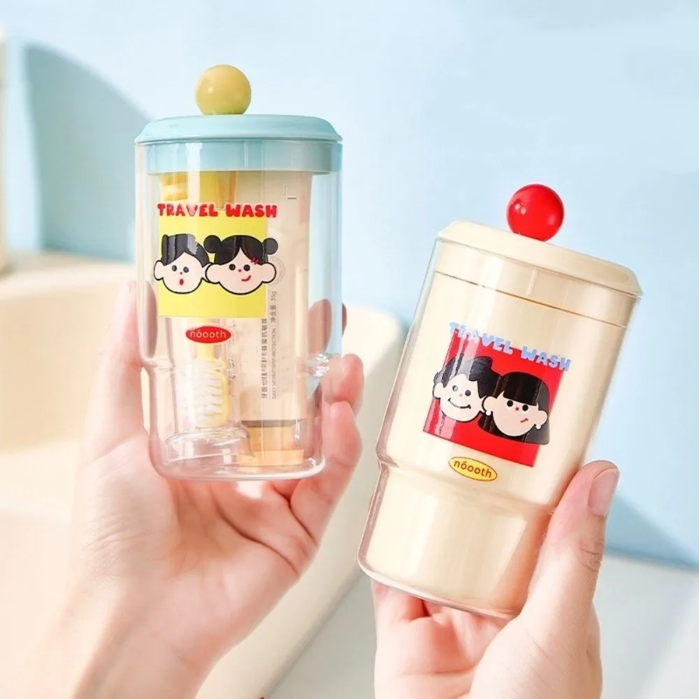 

Portable Travel Toileting Set Built-In Toothbrush Waterproof Toothbrush Storage Box Detachable creative Teeth Brushing Cup