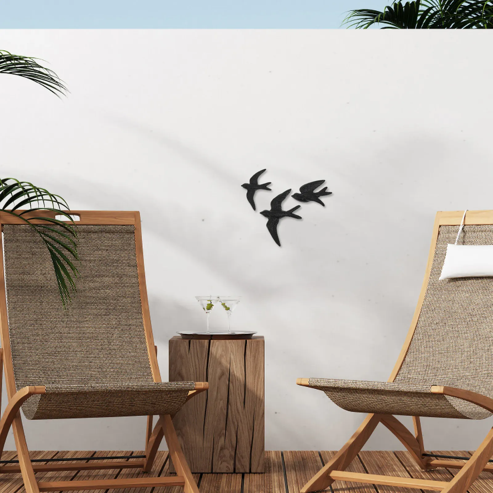 3Pcs Cast Wall Decor Vivid 3D Metal Bird Sculpture Wall Hanging Decoration for Home Office Garden Wedding Photography