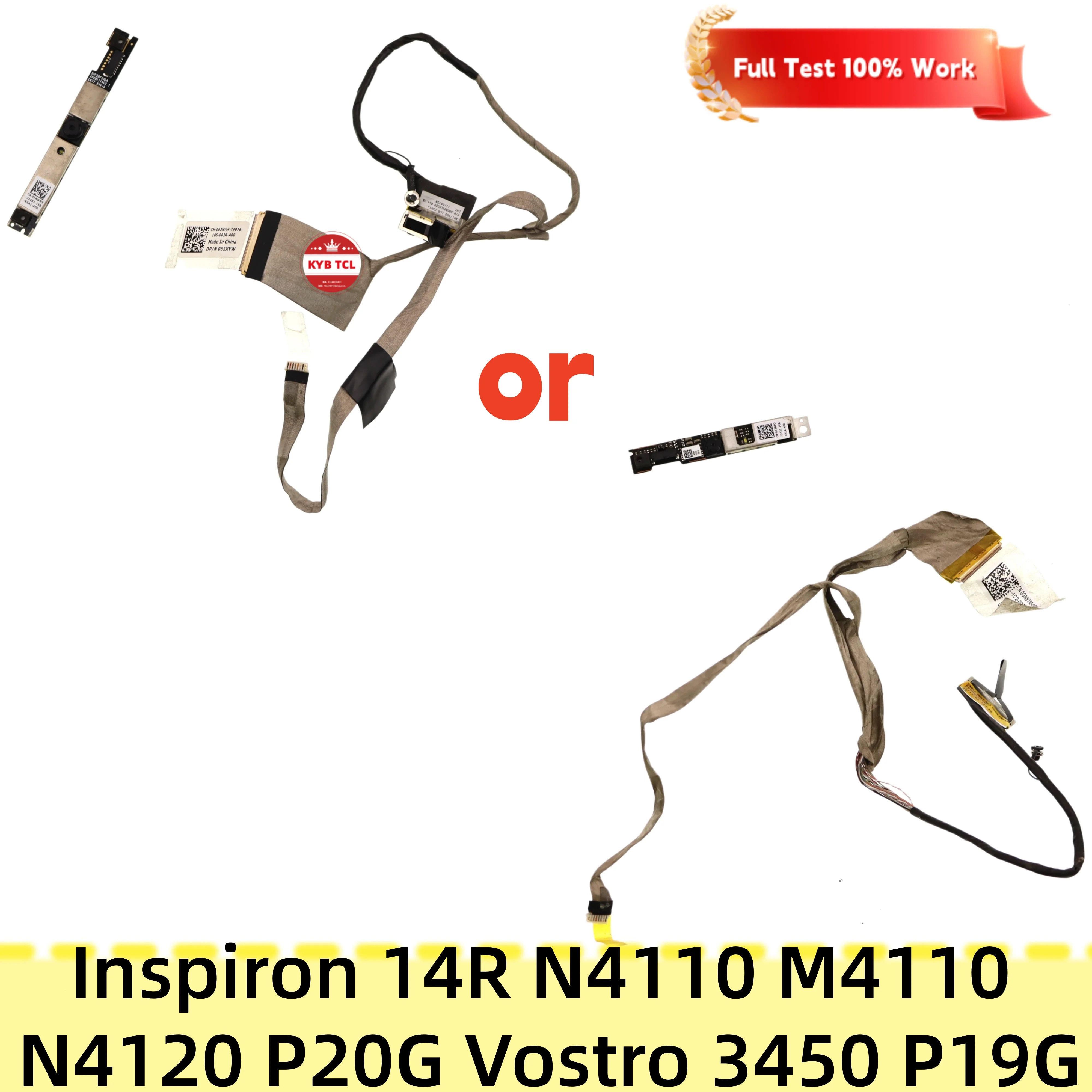 GN8TM 0T3MPC DD0R01LC110 DD0R01LC100 CN-01MWM9 CN-062XYW CN-0T3MPC CN-0GN8TM Cabo de Vídeo ou Câmera Webcam LED LCD para Dell Inspiron 14R N4110 M4110 N4120 P20G Vostro 3450 P19G 0GN8TM 01MWM9 062XYW