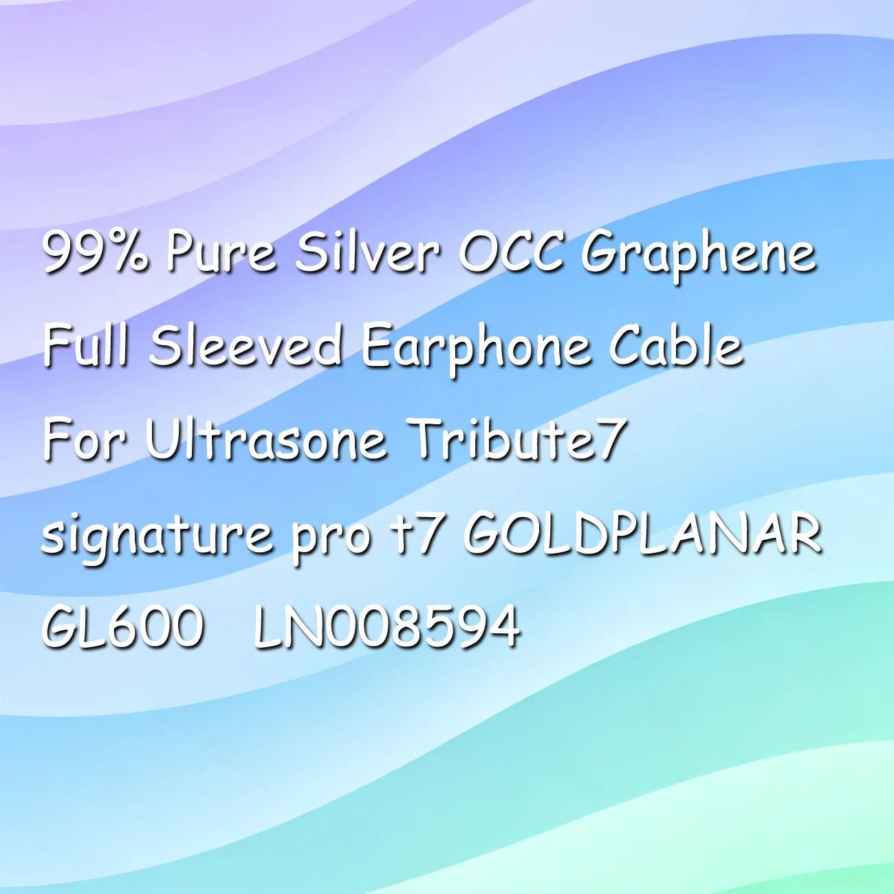 99% Pure Silver OCC Graphene Full Sleeved Earphone Cable  For Ultrasone Tribute7 signature pro t7 GOLDPLANAR GL600   LN008594