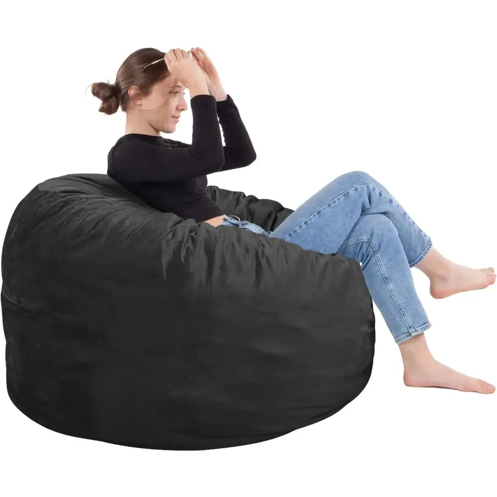 

Bean Bag Chair 3t, Memory oam illed, Removable Velvet Cover, Bean Bag Chairs or Adults and Teens, Round Soa Chair or Living Room