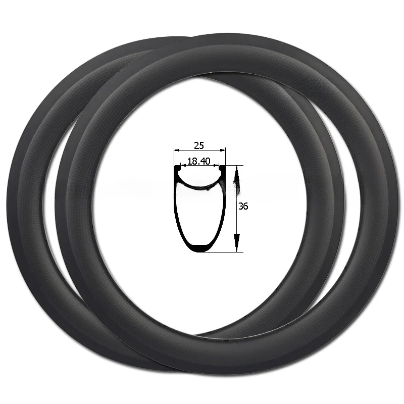 18 Inch 355 Carbon Rims for Birdy U Brake Clincher 36mm Depth 25mm Width 18