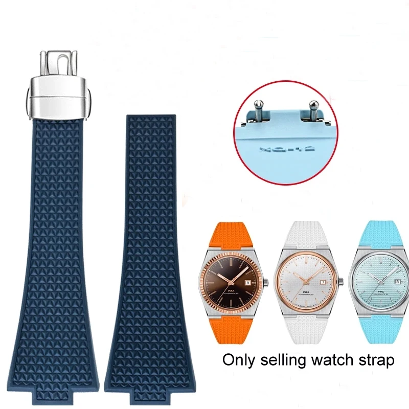 

For Tissot PRX T137 FKM Watch 11mm 12mm men women's Watchband Fluororubber Bracelet Quick Release folding clasp Strap Wristband