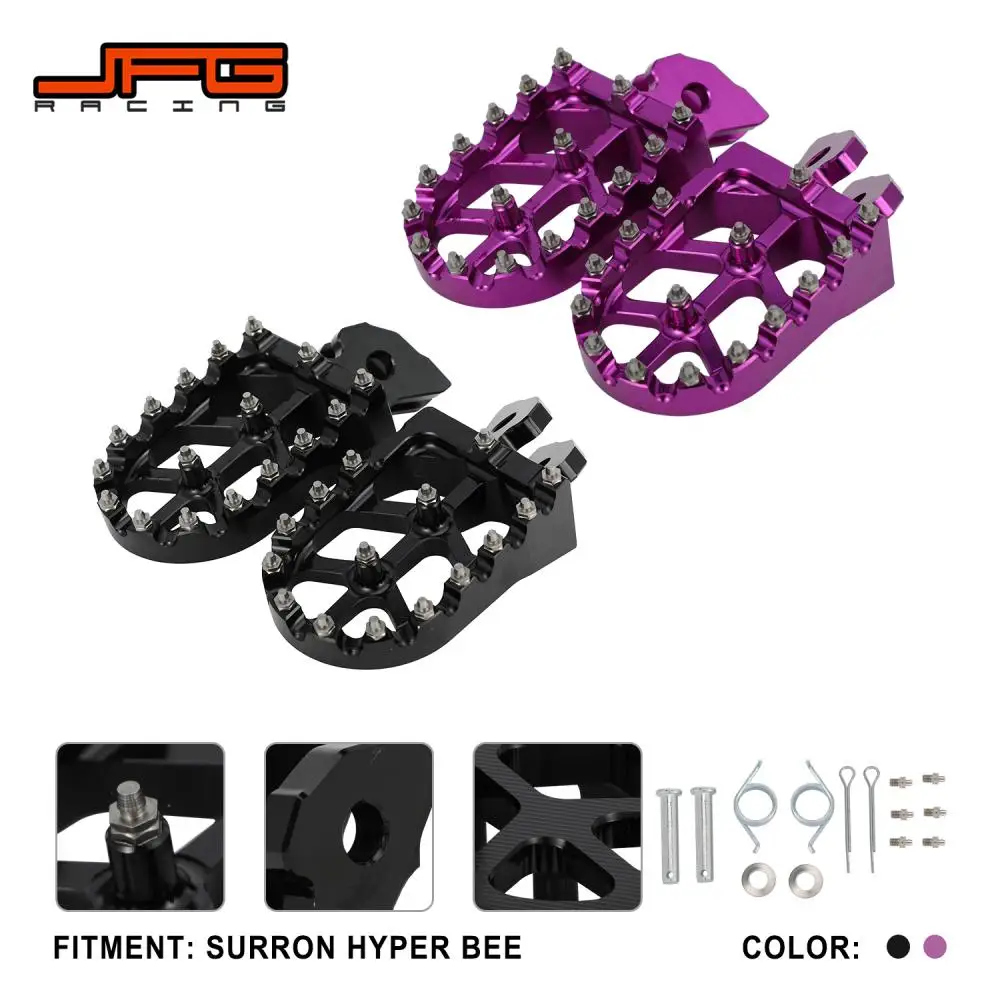 

Foot Pegs For SURRON Hyper Bee Ebike CNC Aluminum Footrest Pedals With Spike Studs Anti-Slip Design Dirt Bike Parts Motorcycles