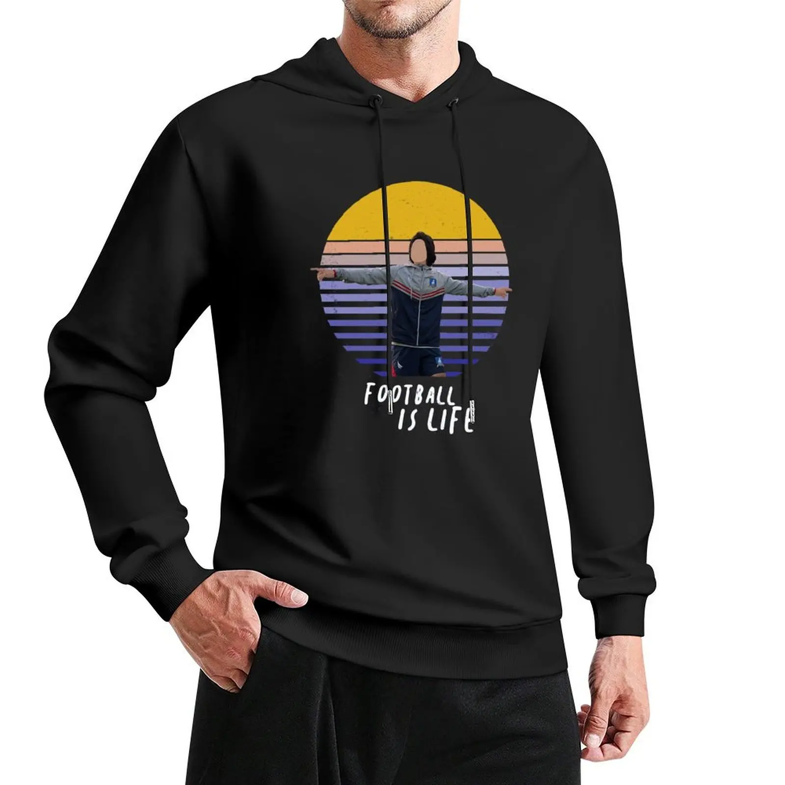 

Football is life Vintage Sunset Pullover Hoodie men's sweat-shirt anime clothing tracksuit