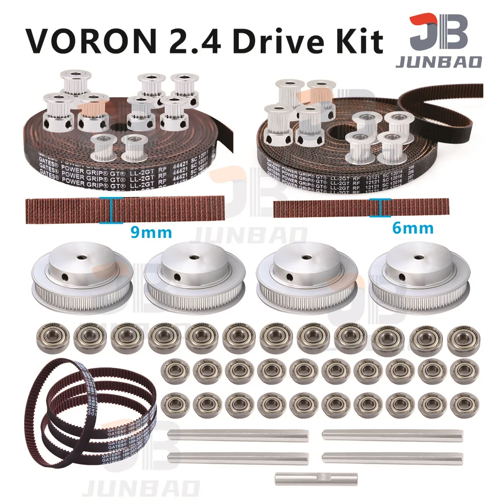 

VORON2.4 Transmission Kit 2GT 16T 80 Timing puelly 20T Guide Whee GT2M Synchronous Belt F695 625 Bearing 3D printer parts