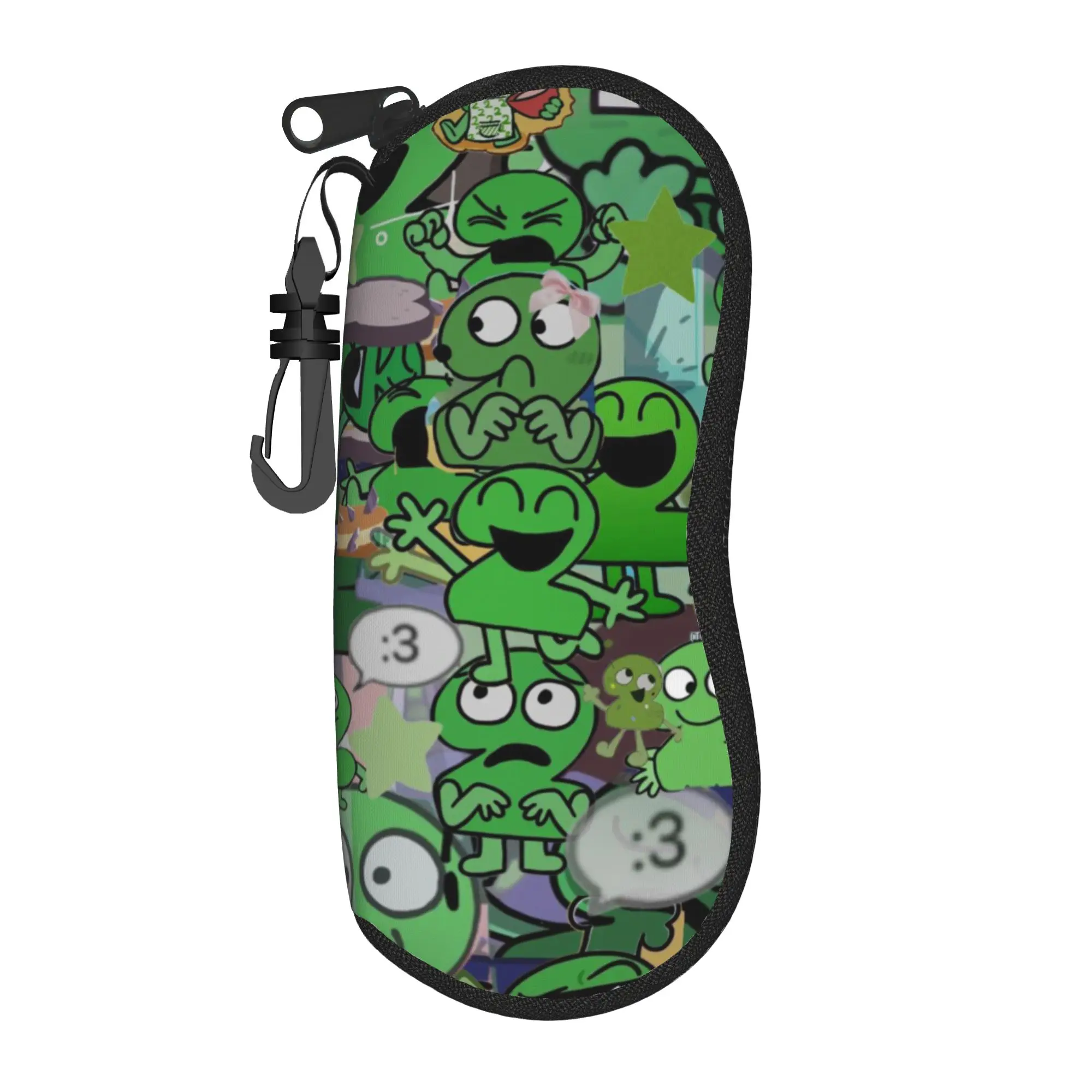 Kawaii BFDI Battle for Dream Island Glasses Case Portable Zipper  Sunglasses Storage Box Anti-Pressure Eye Contacts Case