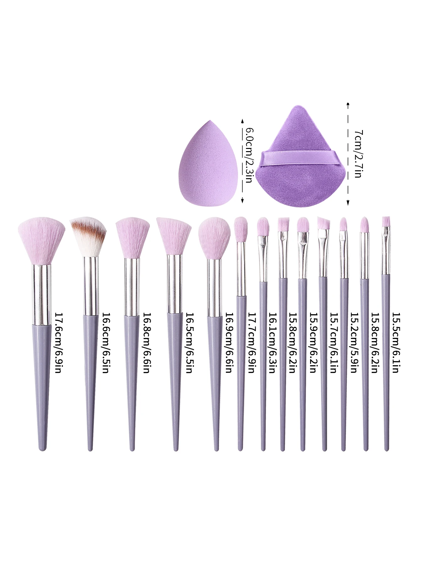 13 pièces pinceau à poudre de haut niveau d'apparence, pinceau à blush, pinceau correcteur et ensemble de pinceaux de maquillage + 4 pièces ensemble de bouffées de poudre d'éponge de maquillage