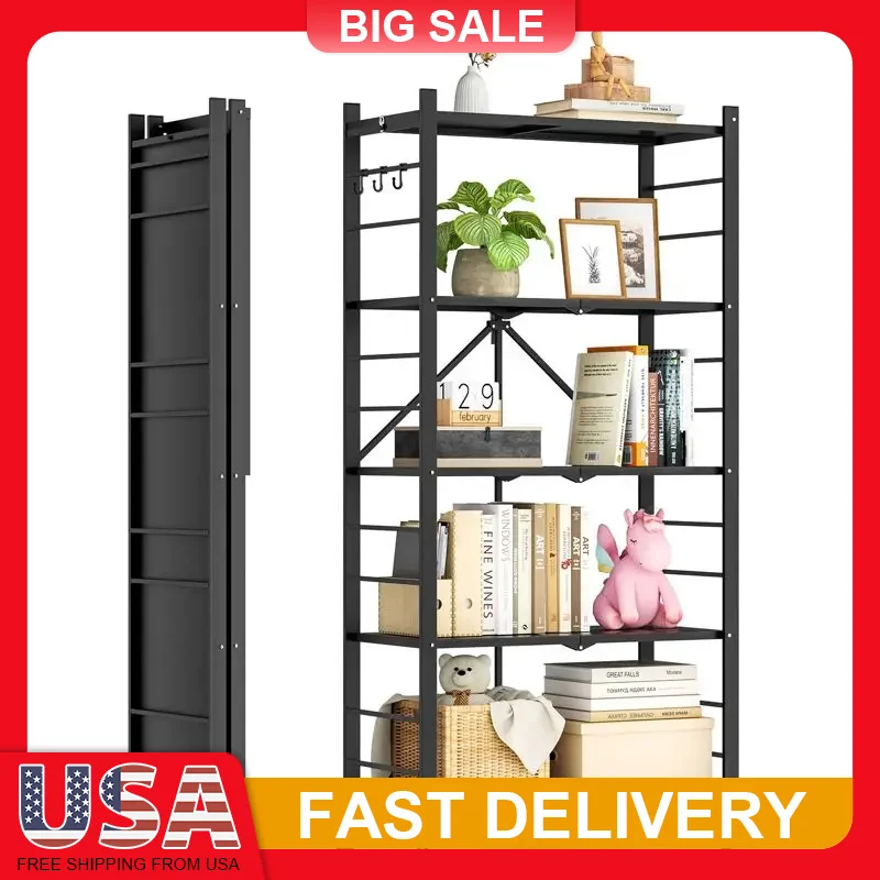 

4 Tier Heavy Duty Metal Storage Shelf Foldable 600lbs Capacity with Wheels for Garage Kitchen Laundry Room Home Organization