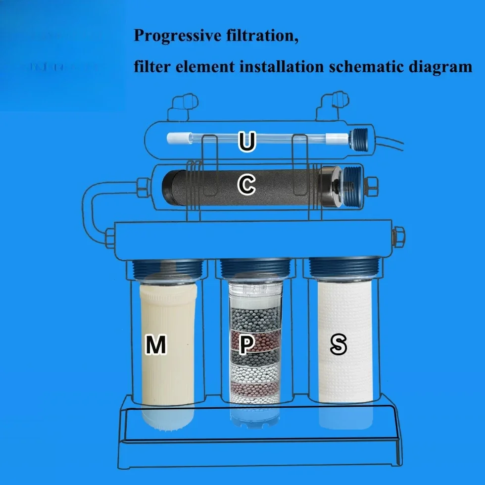 S89 10-inch stainless steel large-flow multi-stage water purifier household weakly alkaline kitchen purification