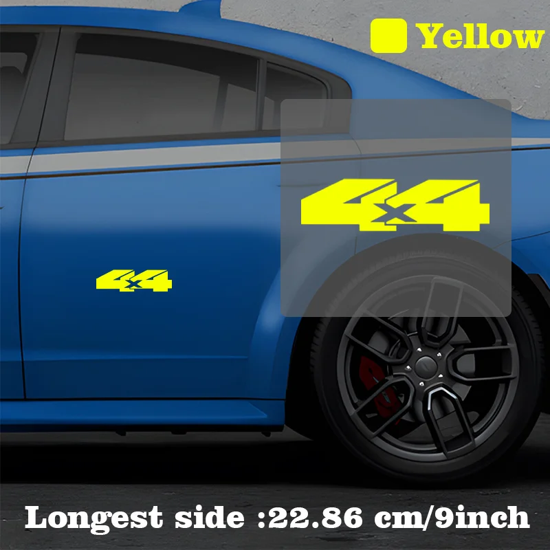 4x4 Off-Road Sticker Various Colors (Black/White/Yellow/Red) Waterproof Decal for Car Laptop Phone High Adhesion Durable Decor