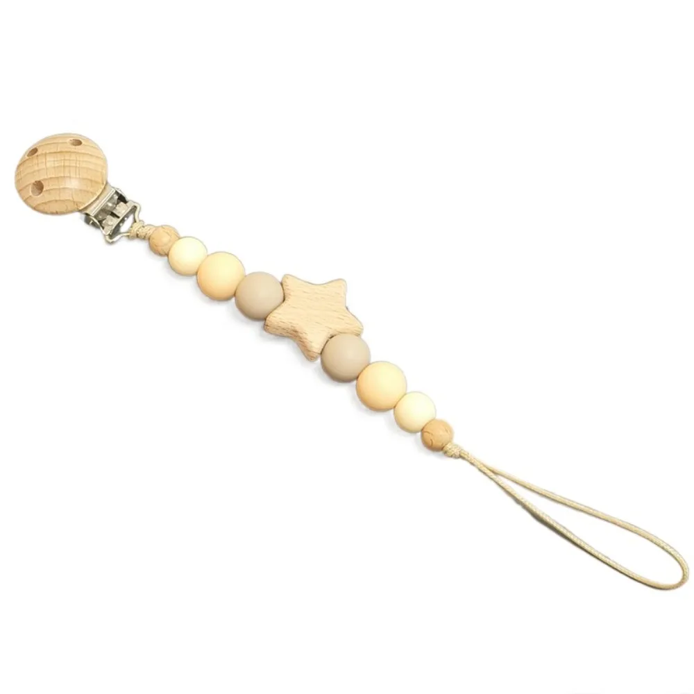 

Новая цепочка для детской соски из бука, противоскользящая цепочка для прорезывания зубов, аксессуары для детей, держатель для соски, подарок