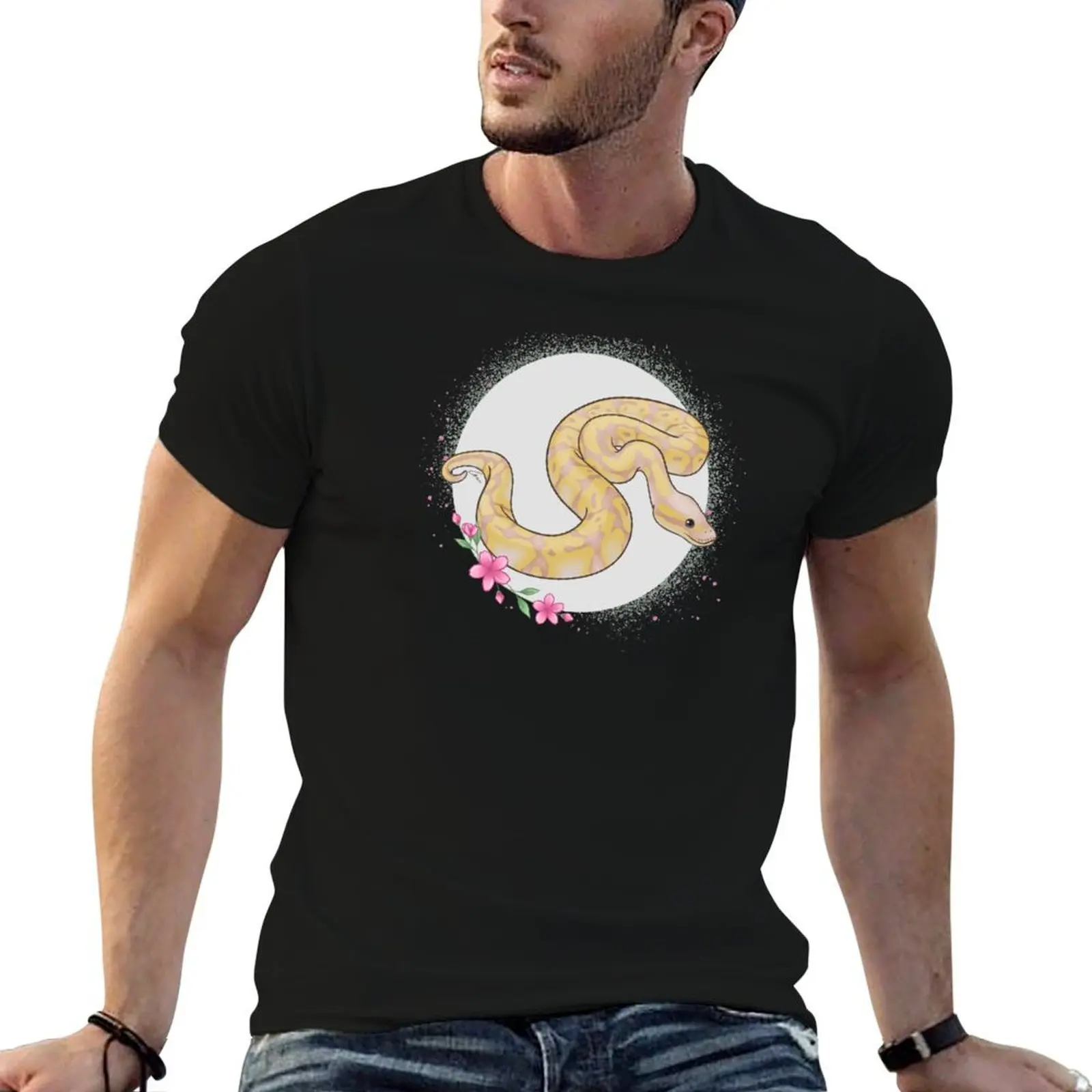 Banana Ball Python Floral Theme! T-Shirt tshirts personalised anime stuff t shirts for men cotton