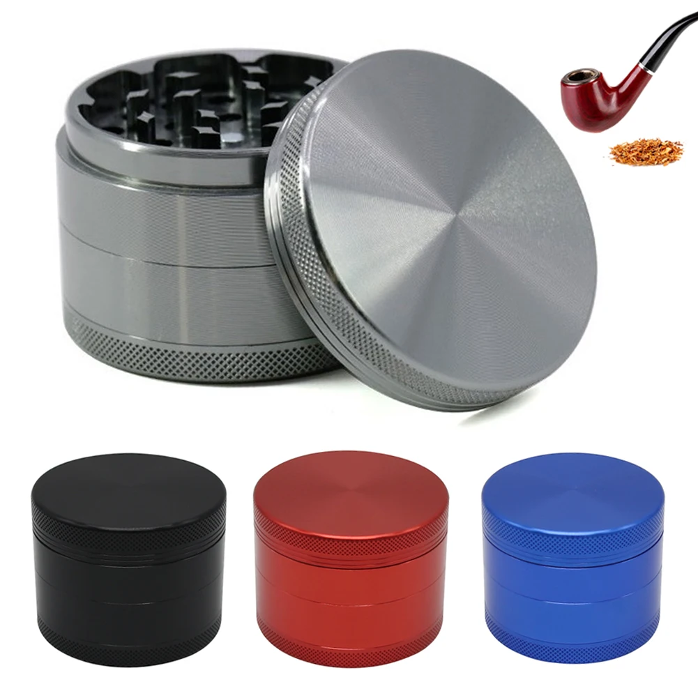 Trituradora de hierbas de aleación de Zinc de 4 capas, trituradora de hierbas de 40/50mm, trituradora de tabaco, trituradora de capas de Metal de hierbas de cocina Manual de humo, accesorios de molino de especias