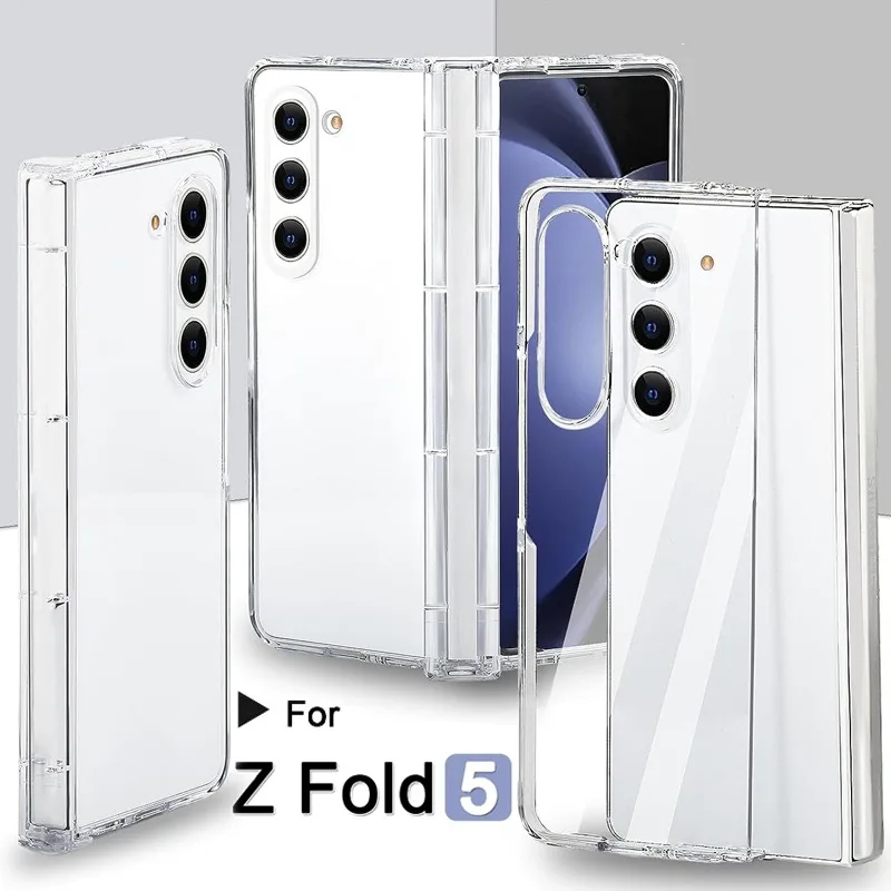 Custodia trasparente per Samsung Galaxy Z Fold 5 ZFold 5 5G cerniera protettiva copertura completa per PC custodia rigida antigraffio per ZFold5