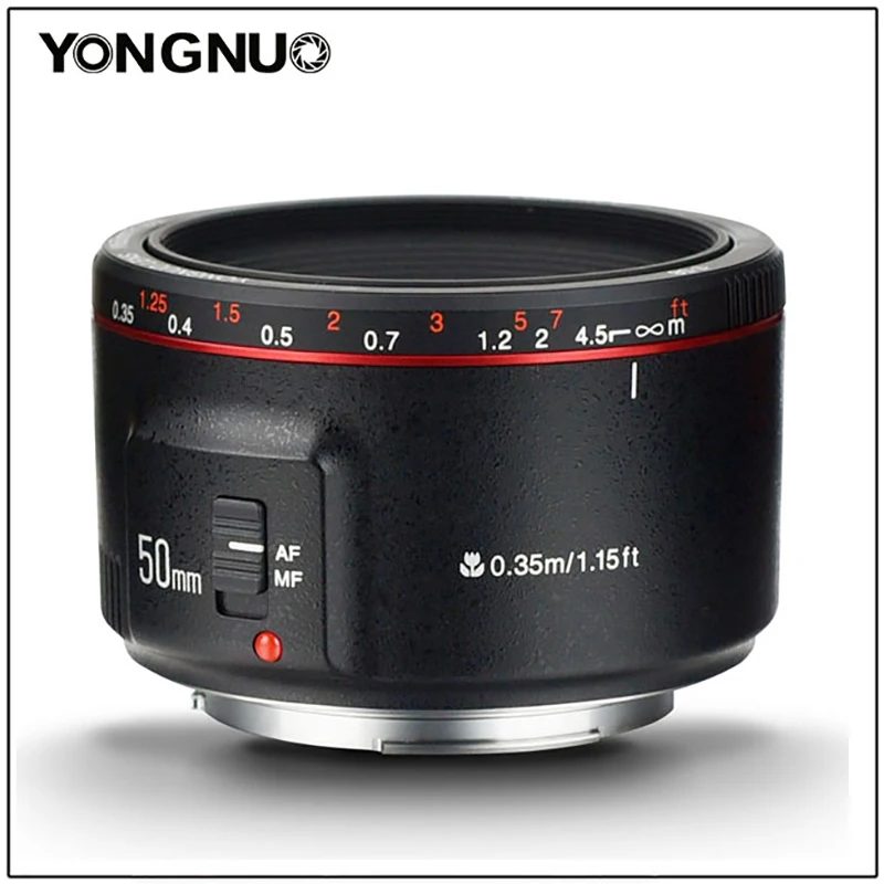 YONGNUO YN50mm F1.8 II عدسة الكاميرا فتحة كبيرة AF 50 مللي متر القياسية رئيس عدسة التركيز التلقائي EF حامل معدني لكاميرا كانون DSLR