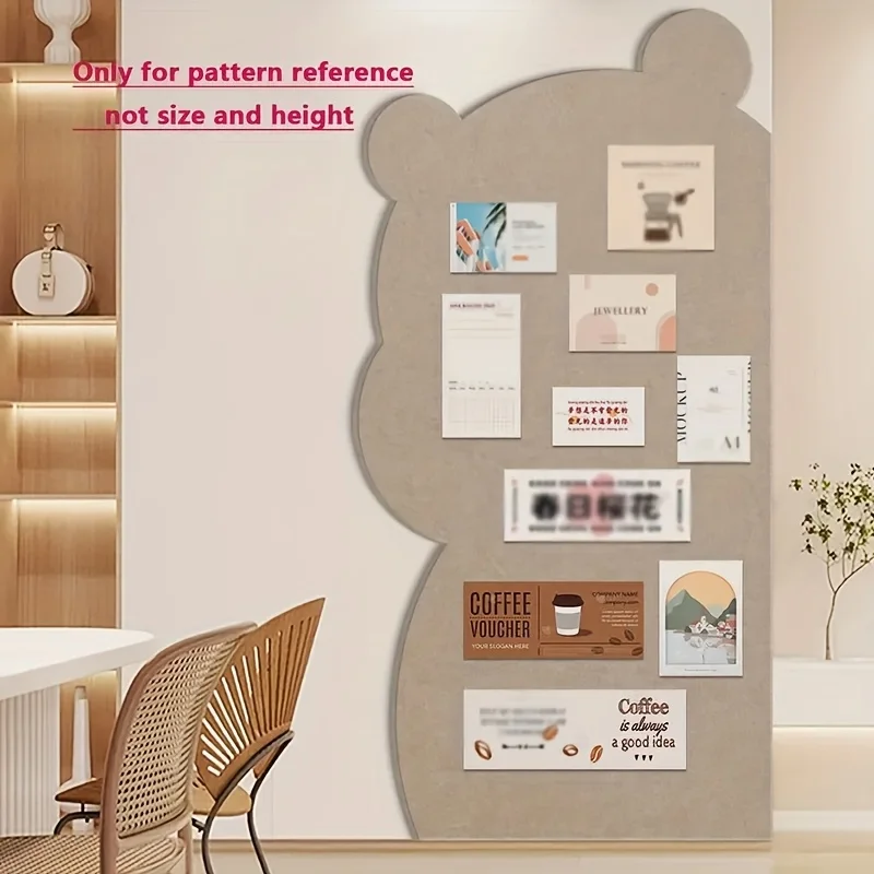 Cute Bear Wall Decor Felt Board, Self-Adhesive Felt Bulletin Board & Message Board, Home Decoration