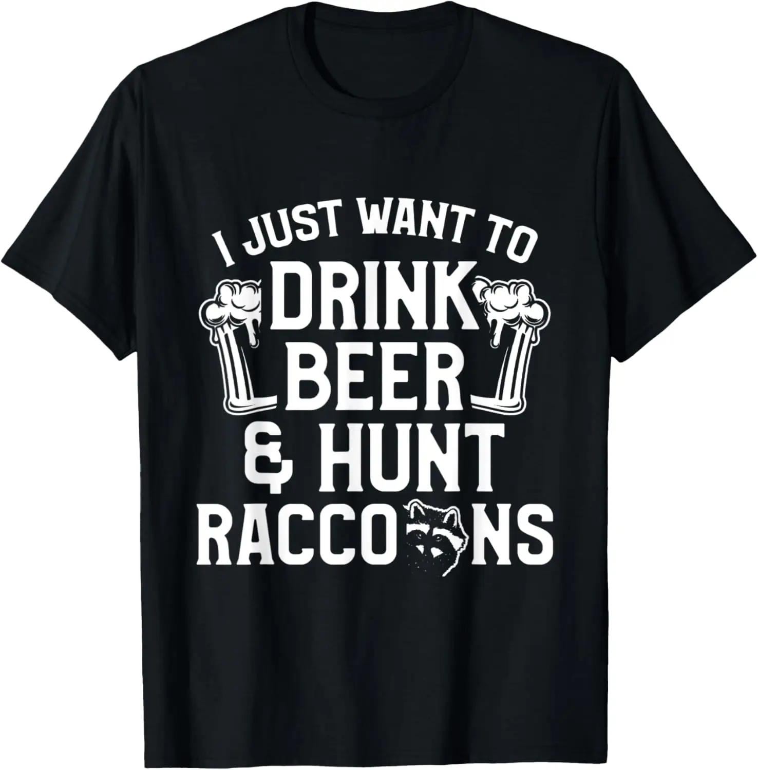 Wasbeer jachtseizoen drink bier Coon Hunter T-shirt