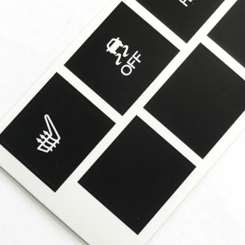 Car Stickers For Jeep Cherokee Commander Car Heated Seat Traction Button Repair Sticker Set Matte Black