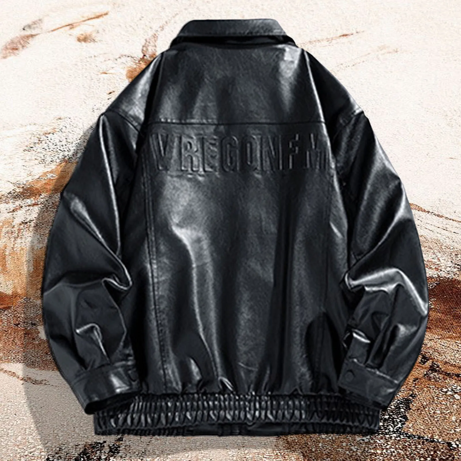 Vintage American Style Leather Jacket for Men Motorcycle Style High-End Feel Loose-Fit Lapel PU Leather Coat Autumn Winter 2024