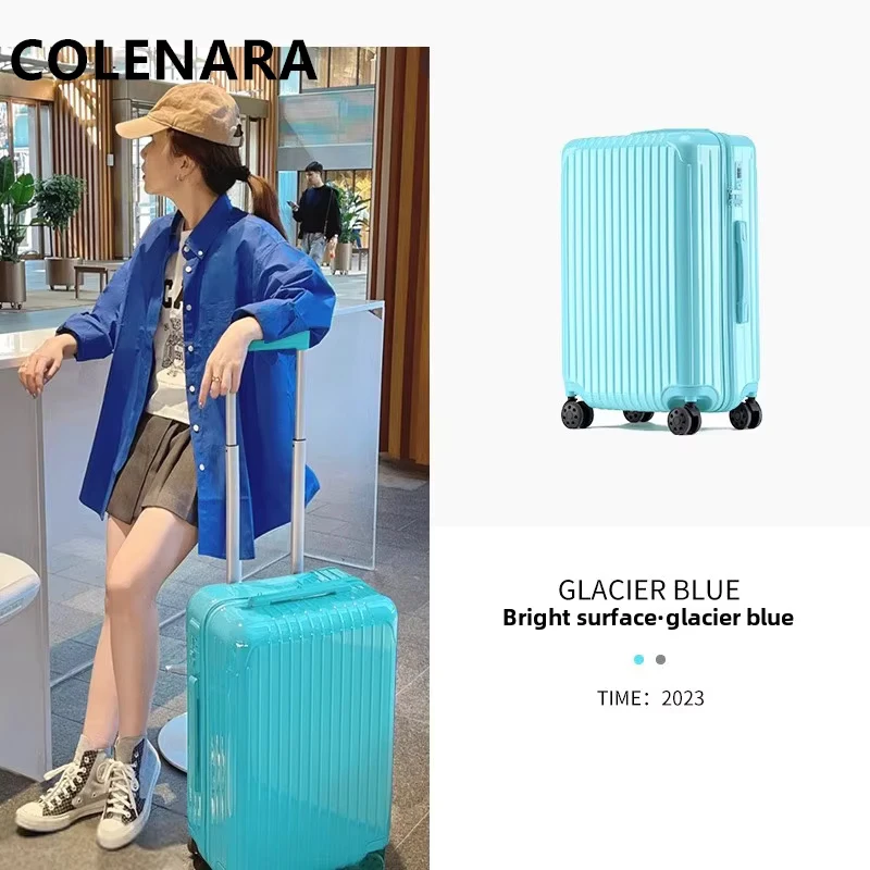 COLENARA ใหม่ 20 "22" 24 "26" 28 นิ้วกระเป๋าเดินทาง ABS + PC Boarding Box ขนาดใหญ่ความจุรถเข็นสุภาพสตรีกระเป๋าถือกระเป๋าเดินทาง