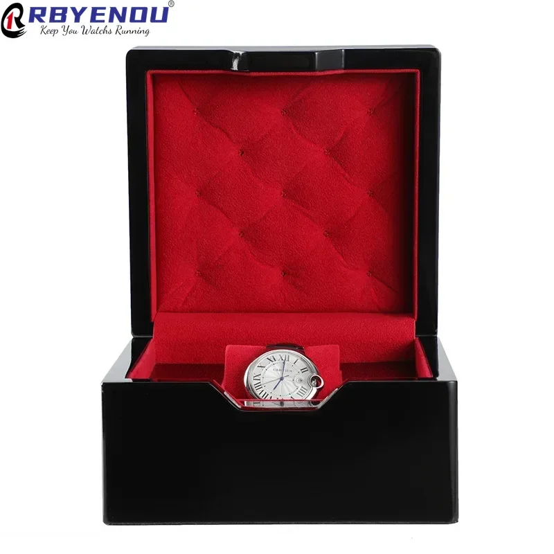 OEM Luxury Solid Wood Baking Watch Prevent Dust Storage Case Box Effectively Business Logo Customization Boxes Gift Display Box