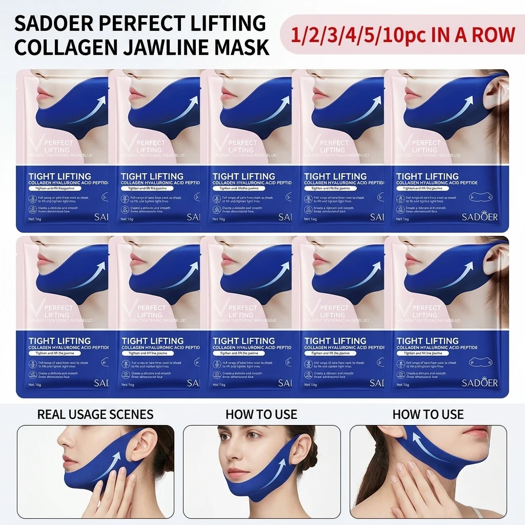 1/2/3/4/5/10pcs 16g SADOER Collagen V Face Lift Facial Mask Firming And Skin Care Beauty Treatment for Facial Skin