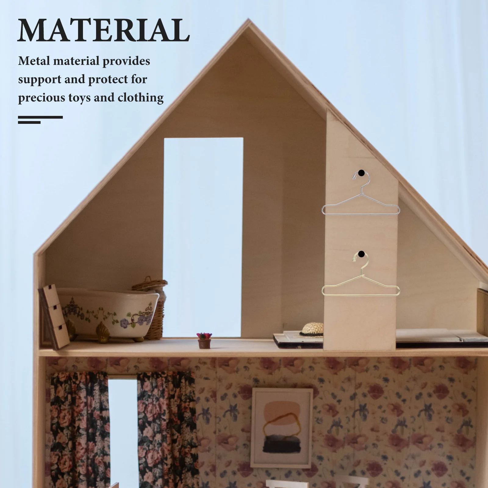 Mini cintres miniatures en métal, 20 pièces, 65Mm, pour organiser les tenues, robes, jupes, présentoir de rangement pour maison de poupée